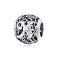 Sterling silver hollow letter bead charm with ornate cutout design, letter appears 'X'