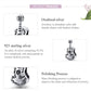 Oxidized sterling silver guitar charm bead with music and rock engraving