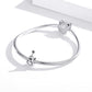 Sterling silver snake chain bracelet with guitar charm and round bead clasp
