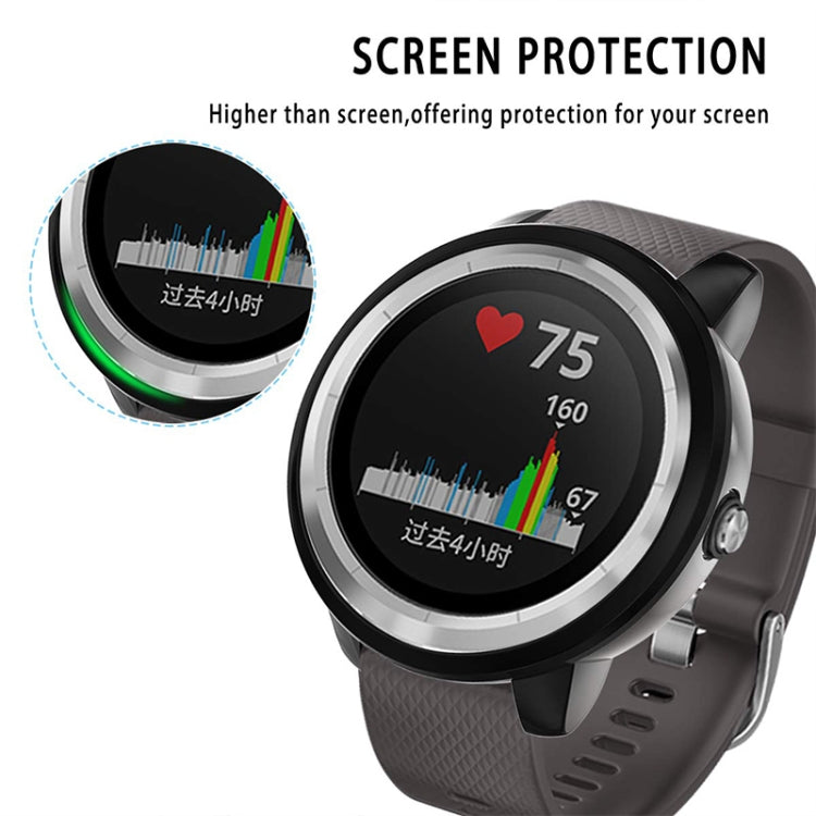 Black TPU protective watch case with raised bezel, screen-edge coverage