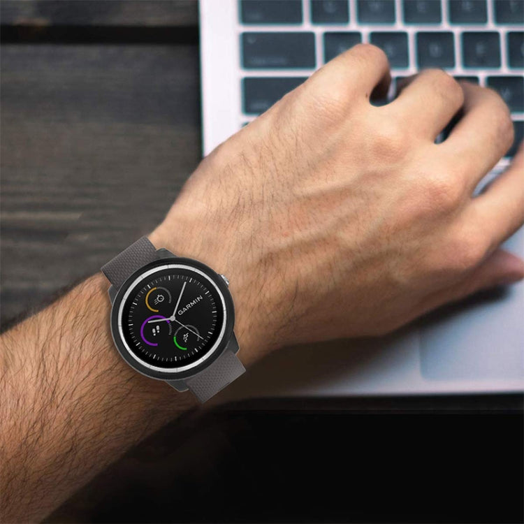 Black TPU protective watch case on wrist, raised bezel around watch face