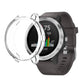Transparent TPU protective case for round Garmin smartwatch, with raised bezel and strap cutouts
