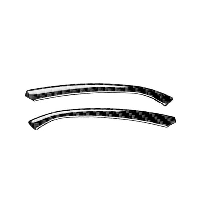 Black carbon fiber dashboard decorative strip set with two curved pieces