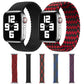 Set of braided nylon single-loop watchbands in black, red, blue, and mixed colors