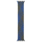 Blue and charcoal braided nylon single-loop watchband with woven chevron-style pattern