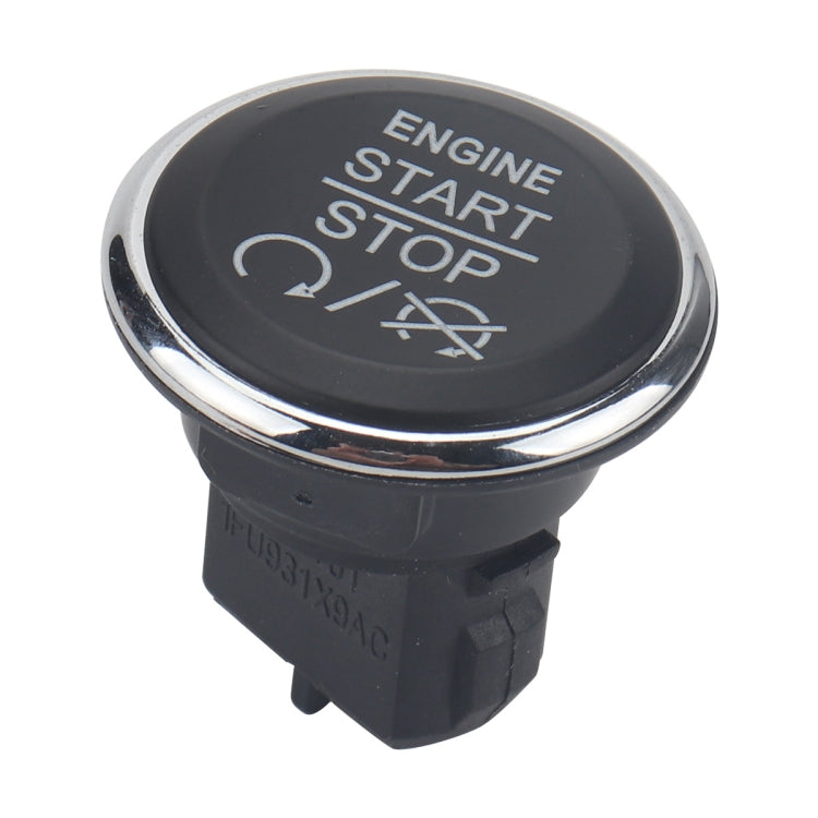 Engine start/stop push button switch, close view of “ENGINE START/STOP” and button icons