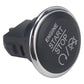 Engine start/stop push button switch with round black face, chrome trim, and start/stop symbols
