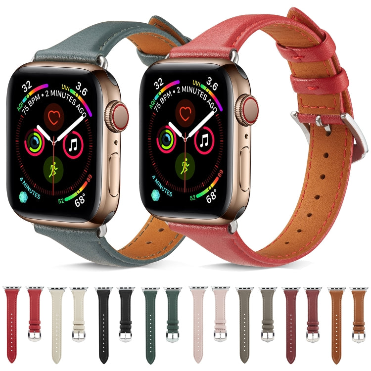 Genuine leather watchbands set, assorted red, black, green, cream, and brown straps