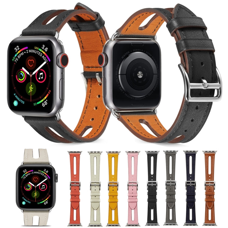 Assorted top-grain leather watch bands set with metal buckles and punched holes