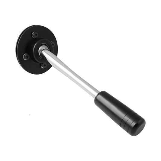 Adjustable short shifter lever with black knob and silver rod