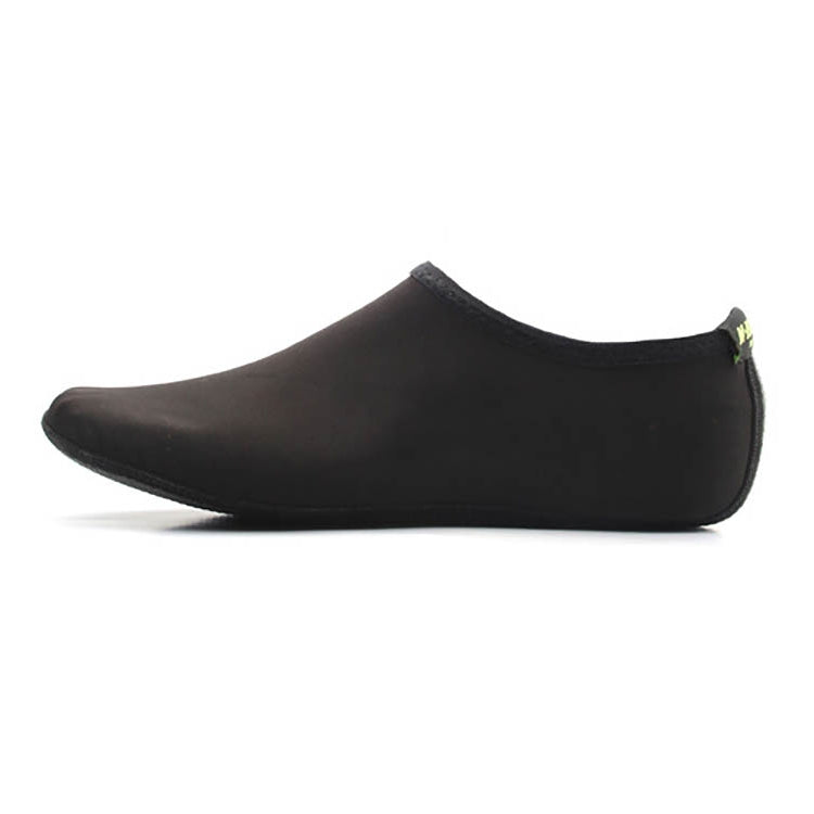 Black slip-on water dive shoe with smooth upper and dark sole