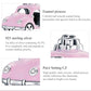 Pink enamel car bead charm with 925 sterling silver details