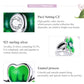 Close-up of green enamel clover charm bead with glittering CZ set in silver