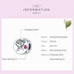 Sterling silver charm bead with rose engraving and pink heart stone