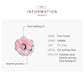 Pink enamel flower charm bead with pave CZ center on oxidized silver