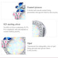 Sterling silver charm bead with opal-like oval center, blue butterfly enamel and pink accents