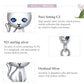 Sterling silver cat charm close-up, blue eyes with CZ sparkle setting, twisted bail