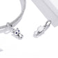 Sterling silver chain with cat charms and twisted bail links, blue-eyed front charm
