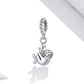 Sterling silver sloth charm pendant with hanging loop, rounded sloth body