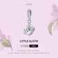 Sterling silver sloth charm pendant with clasp-style hanging ring
