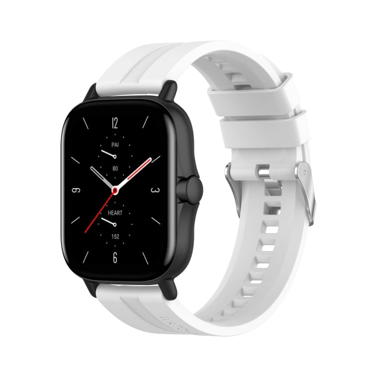 For Amazfit GTS 2e / GTS 2 20mm Silicone Replacement Strap Watchband with Silver Buckle, For Amazfit GTS 2e