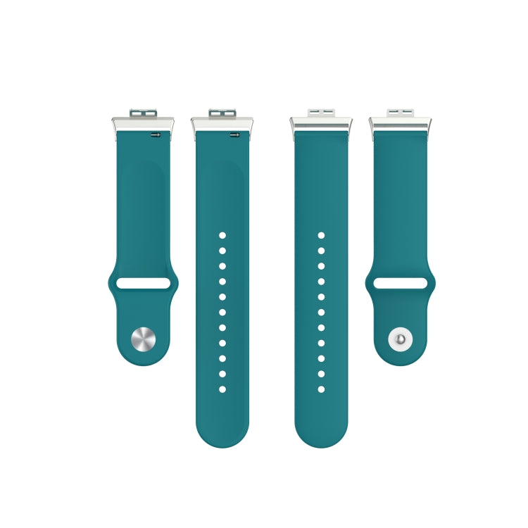 18mm teal silicone watch strap set with back buckle and pin holes