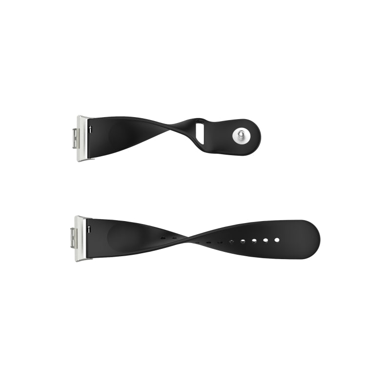 18mm black silicone watch strap with metal back buckle and pin hole row