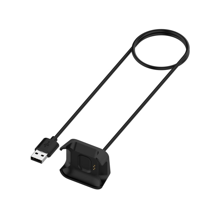Magnetic USB charging cable with black dock and USB-A connector, 1m length