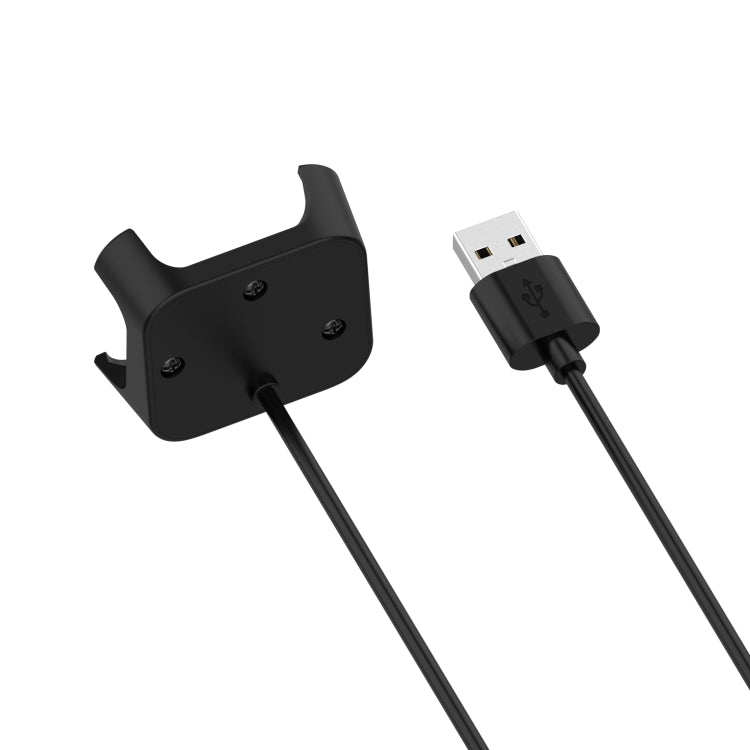 Black magnetic charging cradle with screw holes and USB-A charging cable