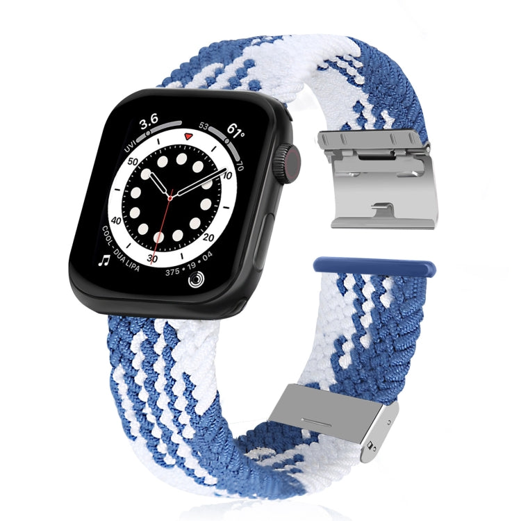 Braided + Stainless Steel Replacement Watchbands For Apple Watch Series 6 & SE & 5 & 4 40mm / 3 & 2 & 1 38mm, For Apple Watch Series 8&7 41mm / SE 2&6&SE&5&4 40mm / 3&2&1 38mm, For Apple Watch Series 7 41mm / 6 & SE & 5 & 4 40mm                        ...
