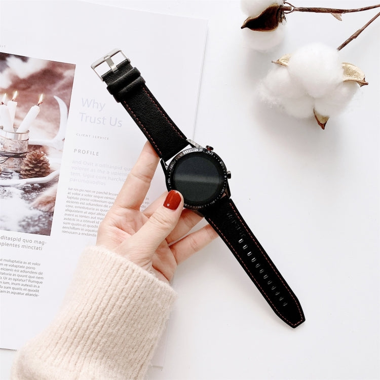 For Huawei Watch GT2 Pro Litchi Texture Leather Replacement Wrist Strap Watchband
