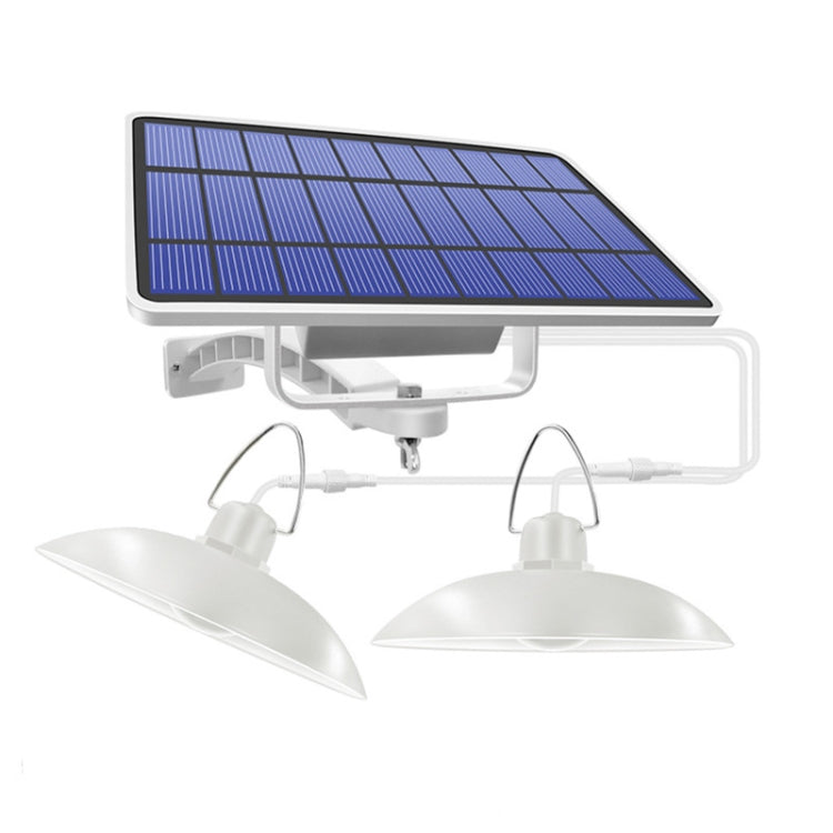 2-in-1 solar landscape light with white pendant heads and mounted solar panel