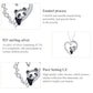Sterling silver heart-shaped panda necklace with enamel and cubic zirconia accents