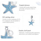 S925 sterling silver starfish charm with blue enamel and white shell pearl