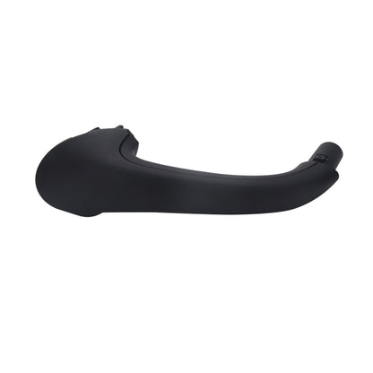 Black right front inside door handle with integrated grip and mounting tabs