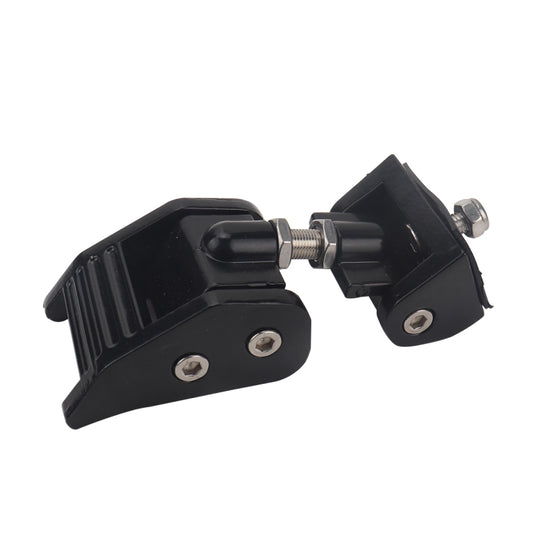 Black hood lock latch and catch with threaded bolt and mounting plate