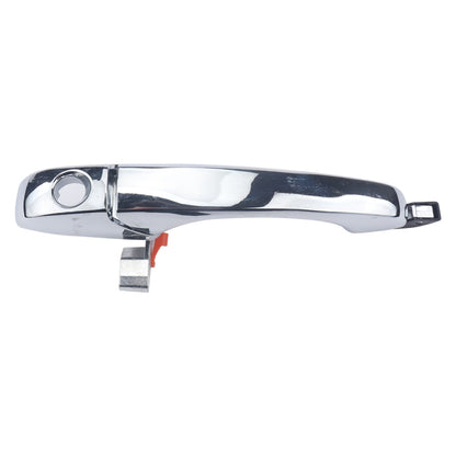 Chrome front left outside door handle with key cylinder and mounting tab