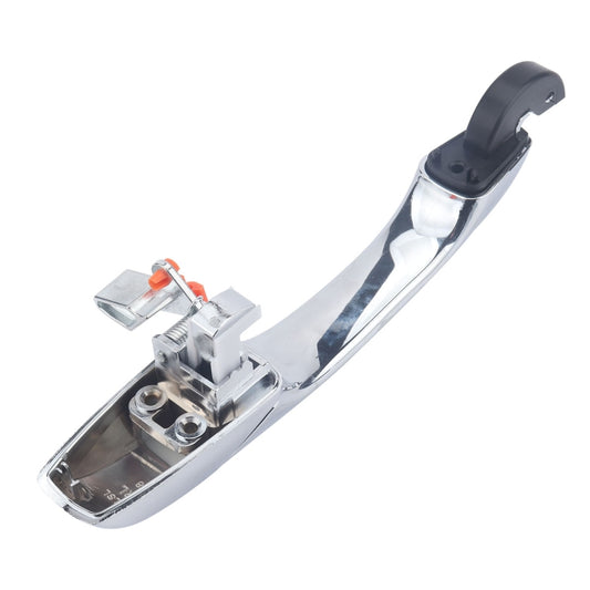 Chrome rear left door handle with exposed internal latch assembly