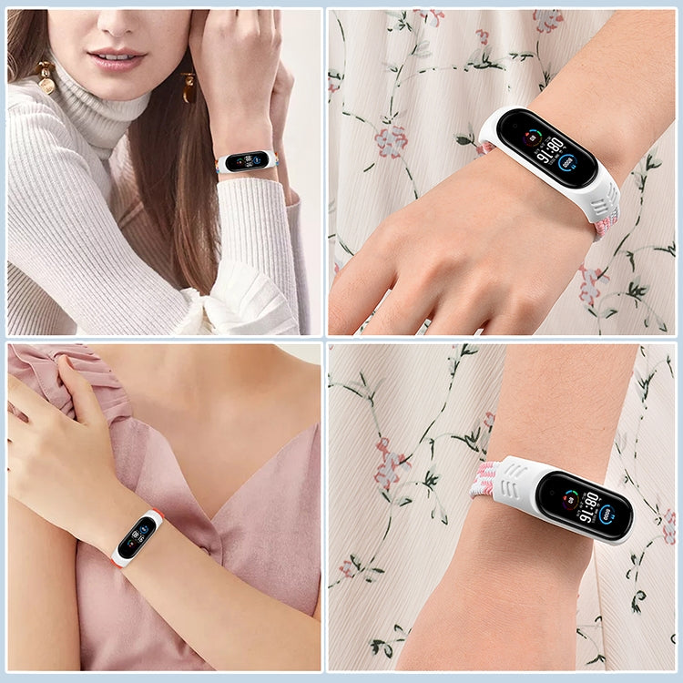 For Xiaomi Mi Band 6 / 5 / 4 / 3 / 2 Universal Silicone Elasticity Weave Replacement Strap Watchband, XS 140mm, S 150mm, M 160mm, L 170mm, XL 180mm