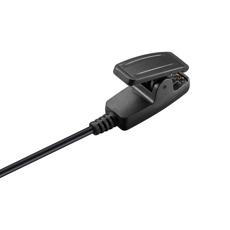 Black clip-style charging cradle with cable connector