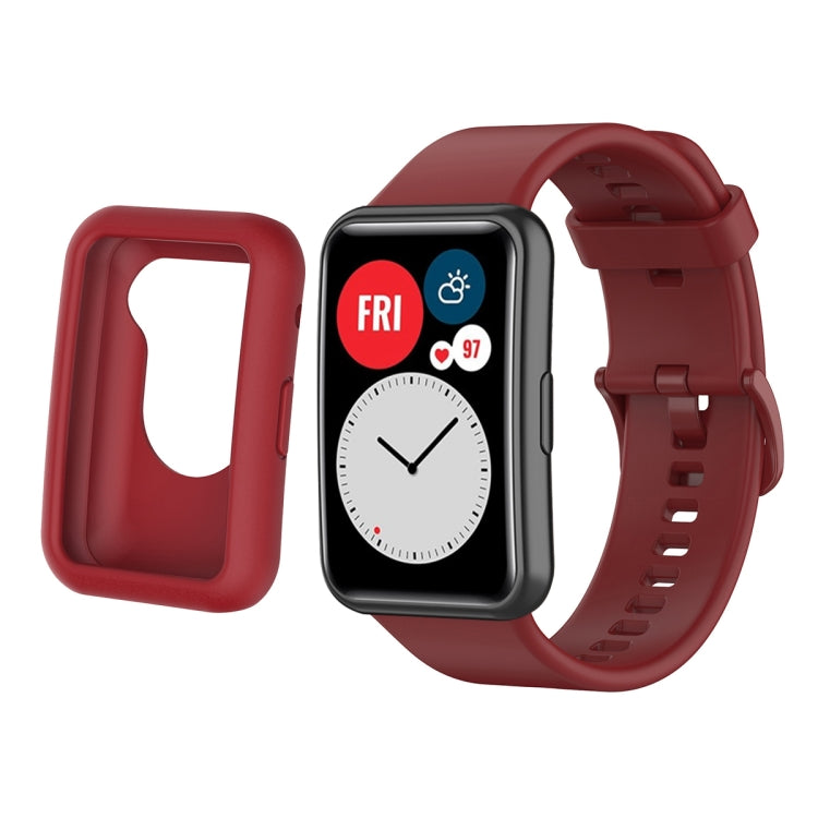 For Huwei Watch Fit Protective Silicone Case + Silicone Watchband Kit