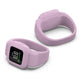 Lilac silicone watch strap with display window, no buckle; adjustable band