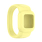 Light yellow silicone replacement watch strap with square sensor cutout, no buckle