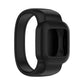 Black silicone replacement watch strap with square sensor cutout, no buckle
