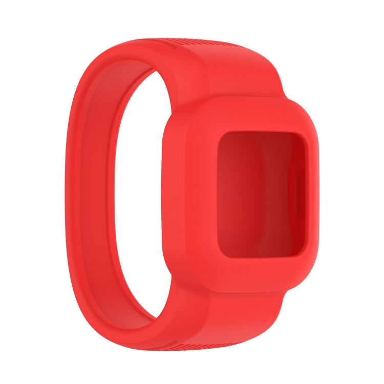 No-buckle silicone watch band for Vivofit JR3, red with rectangular clasp