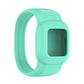 No-buckle silicone watch band for Vivofit JR3, teal green with rectangular clasp