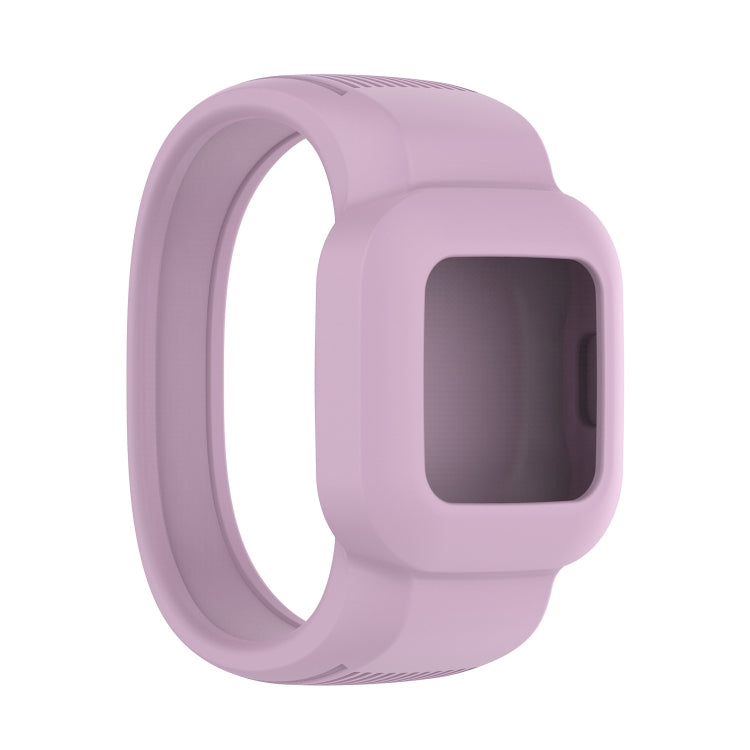 No-buckle silicone watch band for Vivofit JR3, light purple with rectangular clasp