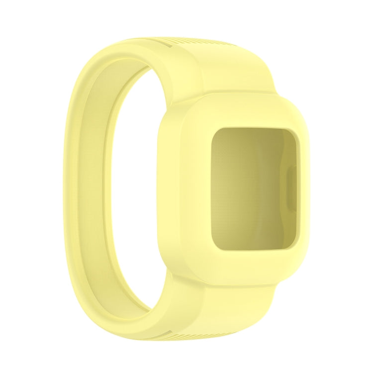 Light yellow silicone replacement watch band with square connector, no buckle