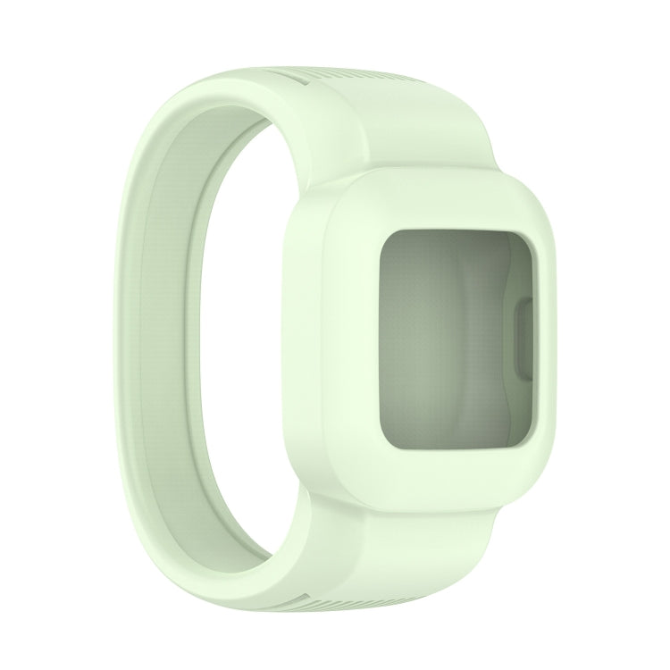 Light mint green silicone replacement watch band with square connector, no buckle