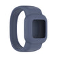 Navy blue silicone replacement watch band with square connector, no buckle